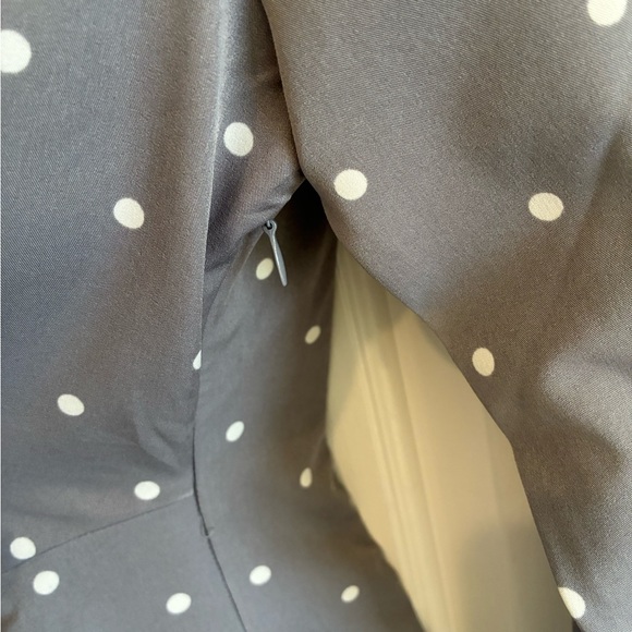 Ann Taylor Factory Gray Polka Dot Blouse Top. XS - Picture 3 of 7